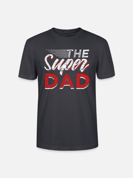The Super Dad Superhero Fathers Day - Stanley/Stella Unisex Bio-T-Shirt CRAFTER - Dunkles Graublau