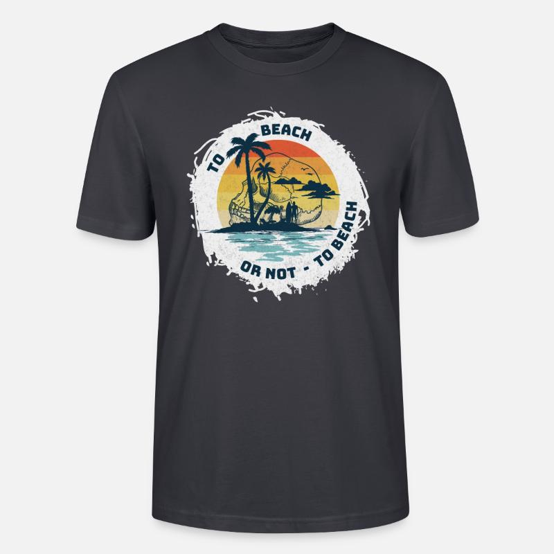 AN DEN STRAND ODER NICHT? - Stanley/Stella Unisex Bio-T-Shirt CRAFTER - Dunkles Graublau
