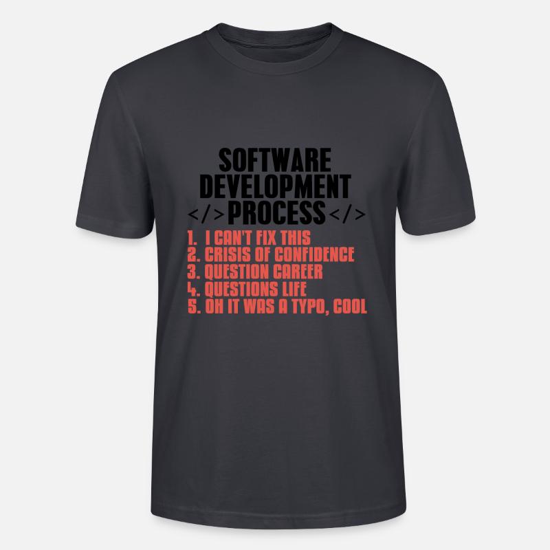 Programmierer Coder Softwareentwickler Geschenk - Stanley/Stella Unisex Bio-T-Shirt CRAFTER - Dunkles Graublau