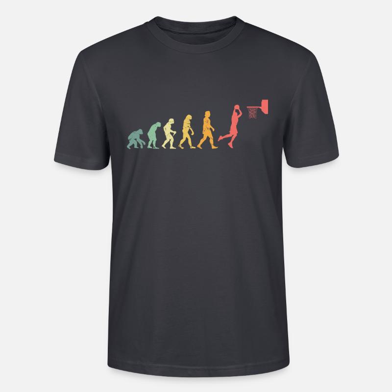 Basketball Evolution Dunk Dunking Geschenkidee - Stanley/Stella Unisex Bio-T-Shirt CRAFTER - Dunkles Graublau