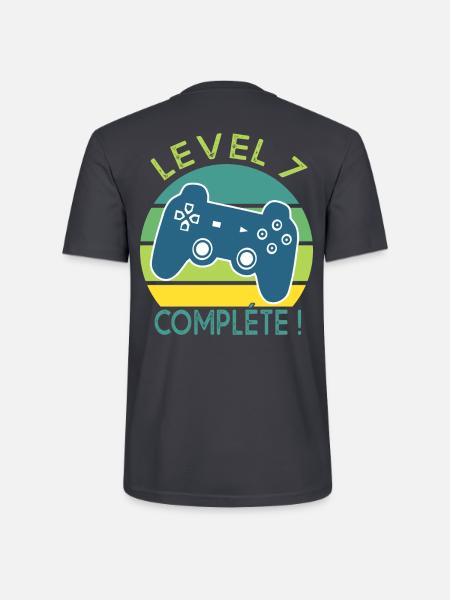 Level 7 Geschenk Geek Geburtstag 7 Jahre gamer - Stanley/Stella Unisex Bio-T-Shirt CRAFTER - Dunkles Graublau