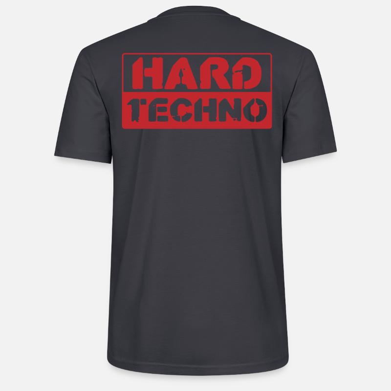 Hard Techno Stencil Red Remix - Stanley/Stella Unisex Bio-T-Shirt CRAFTER - Dunkles Graublau