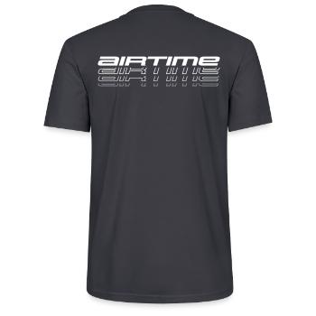 airtime shaddows shape on dark - Stanley/Stella Unisex Bio-T-Shirt CRAFTER - Dunkles Graublau - Hinten - Michal (187cm)