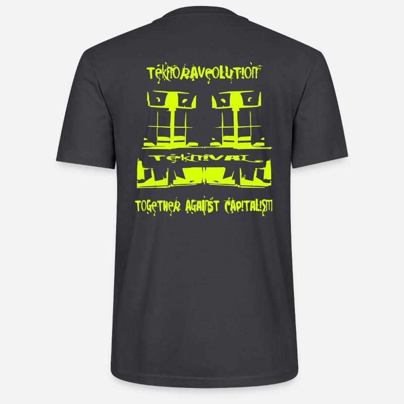 TeknoRAVEolution - Ensemble contre le capitalisme - T-shirt bio CRAFTER Stanley Stella Unisexe - bleu gris foncé