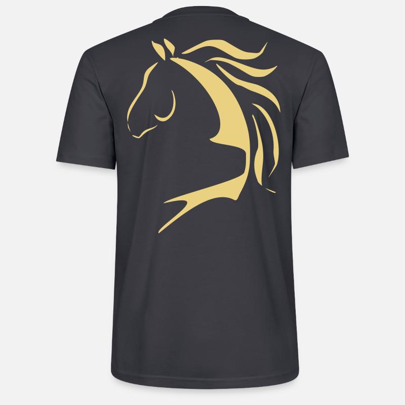 Pferdekopf, Pferdedesign, Pferd, Pferde - Stanley/Stella Unisex Bio-T-Shirt CRAFTER - Dunkles Graublau