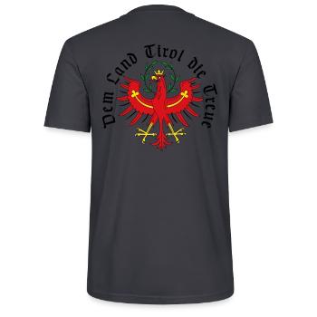 Dem Land Tirol die Treue_schwarz - Stanley/Stella Unisex Bio-T-Shirt CRAFTER - Dunkles Graublau - Hinten - Michal (187cm)