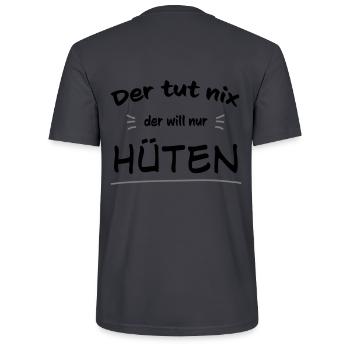 Der will nur hüten - Stanley/Stella Unisex Bio-T-Shirt CRAFTER - Dunkles Graublau - Hinten - Michal (187cm)