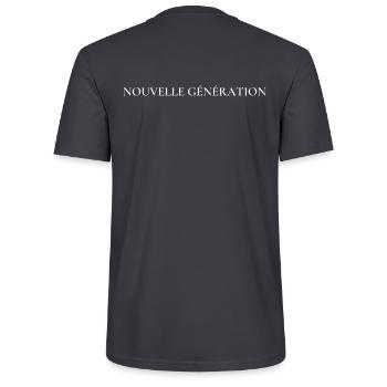 Nouvelle generation - Stanley/Stella Unisex Bio-T-Shirt CRAFTER - Dunkles Graublau - Hinten - Michal (187cm)