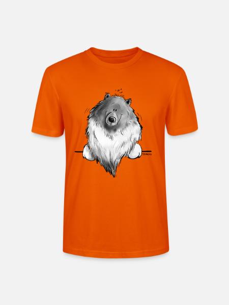 Funny Wolfsspitz I Comic Dog Gift - Stanley/Stella CRAFTER Unisex Organic T-Shirt - bright orange