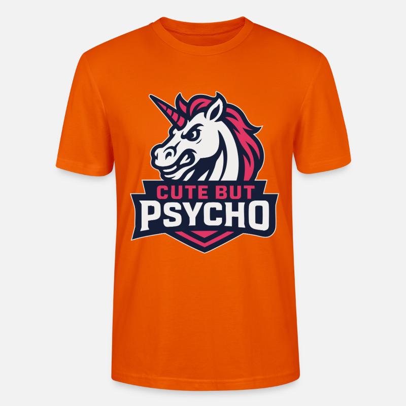 Freches Einhorn mit Spruch - Stanley/Stella Unisex Bio-T-Shirt CRAFTER - Tieforange