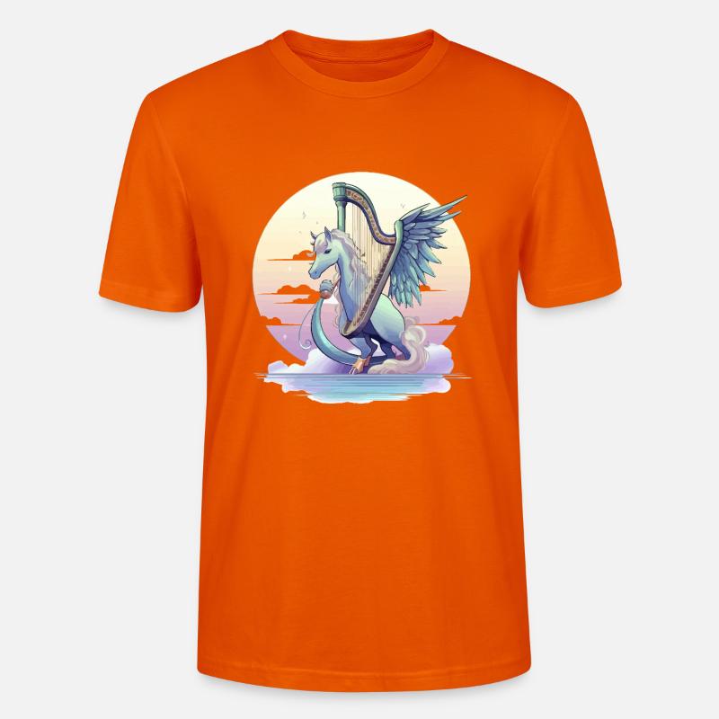 Pegasus mit Harfe am Abend - Stanley/Stella Unisex Bio-T-Shirt CRAFTER - Tieforange