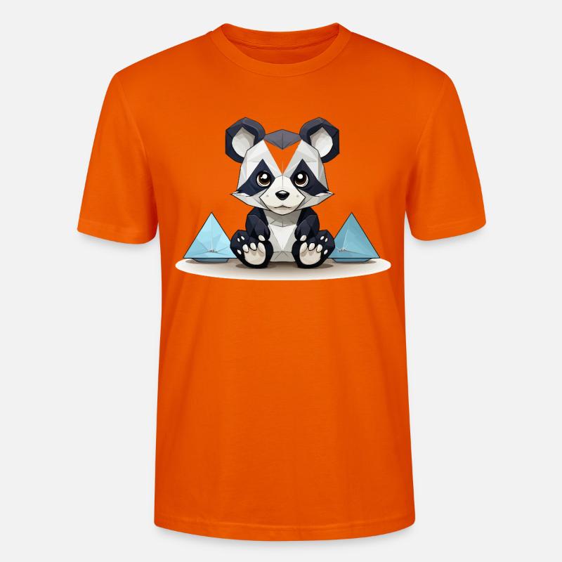 Low-Poly Panda am Eisgebirge - Stanley/Stella Unisex Bio-T-Shirt CRAFTER - Tieforange