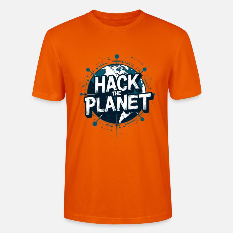 Globus Hack Motiv – Planetärer Techstil - Stanley/Stella Unisex Bio-T-Shirt CRAFTER - Tieforange