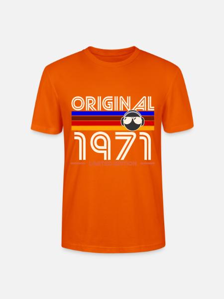 Originales Retro-Edition-T-Shirt von 1971 - Stanley/Stella Unisex Bio-T-Shirt CRAFTER - Tieforange