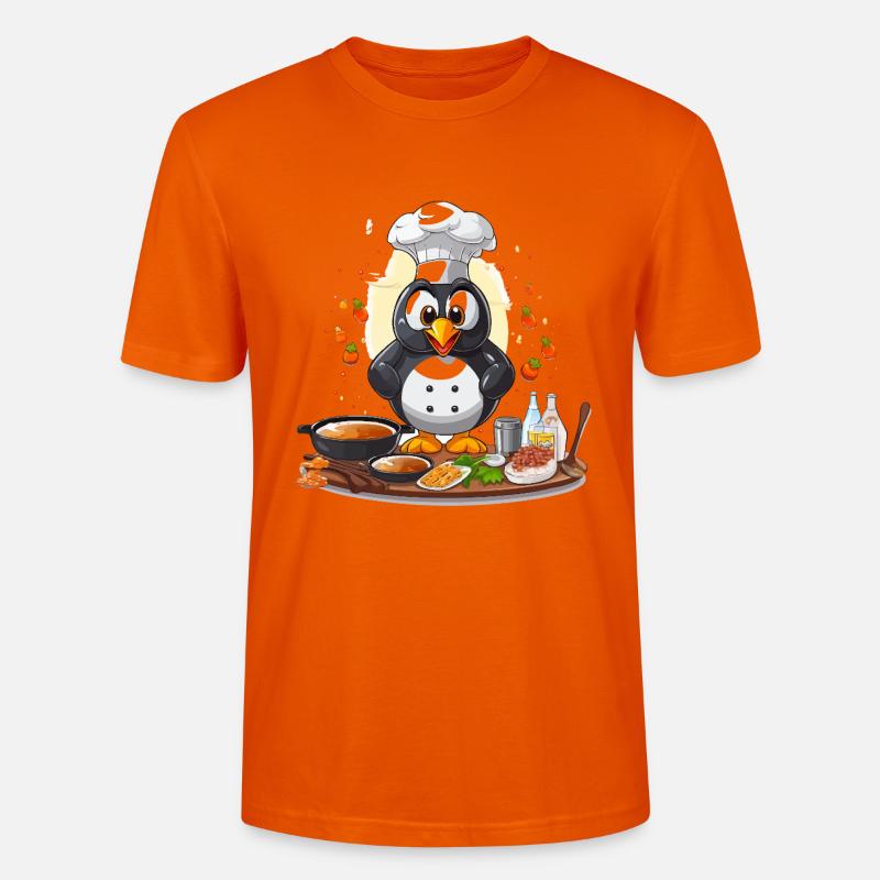 Küchenpinguin Chef Design - Stanley/Stella Unisex Bio-T-Shirt CRAFTER - Tieforange