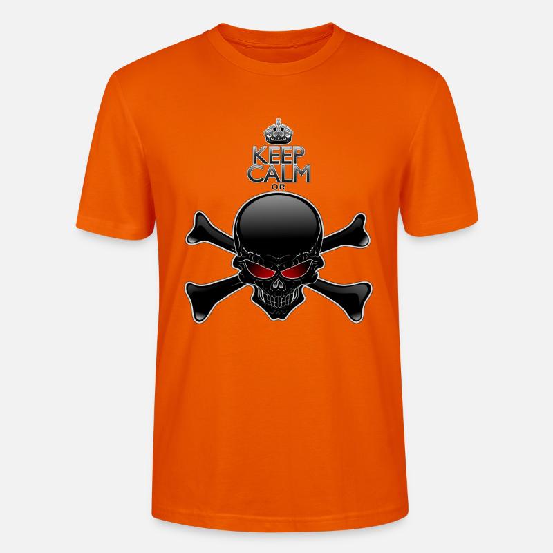 Bleib ruhig oder sterbe, Schwarzer Schädel - Stanley/Stella Unisex Bio-T-Shirt CRAFTER - Tieforange