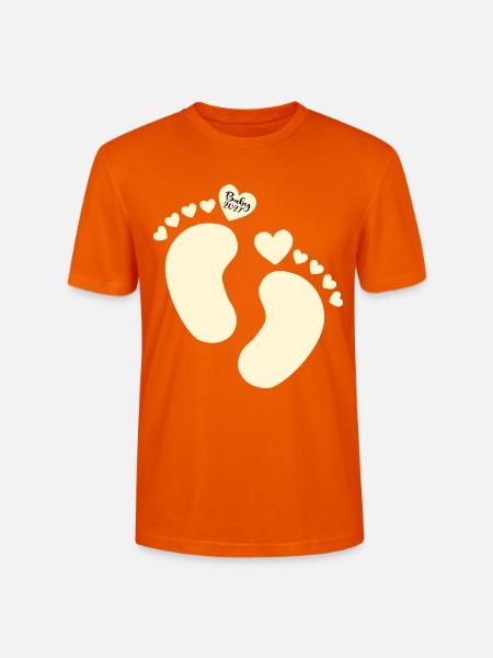 Geburt 2027 Babyfüße - Stanley/Stella Unisex Bio-T-Shirt CRAFTER - Tieforange