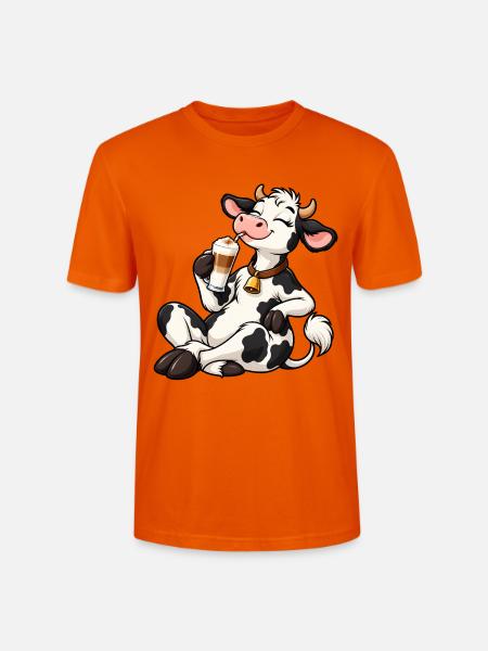 Süße Kuh mit Latte Macchiato - Stanley/Stella Unisex Bio-T-Shirt CRAFTER - Tieforange