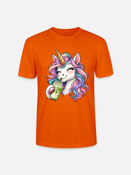 Einhorn mit Matcha Latte - Stanley/Stella Unisex Bio-T-Shirt CRAFTER - Tieforange