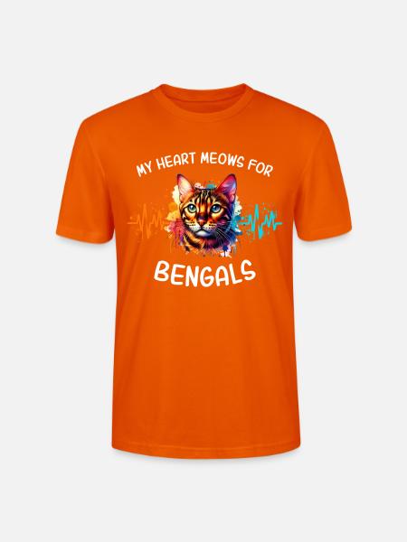Bengalkatze Herzlinie - Stanley/Stella Unisex Bio-T-Shirt CRAFTER - Tieforange
