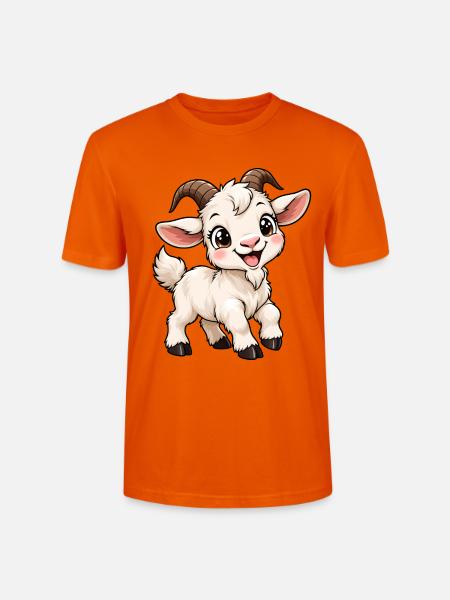 Ziege Kawaii Style – Süßes Bauernhoftier - Stanley/Stella Unisex Bio-T-Shirt CRAFTER - Tieforange