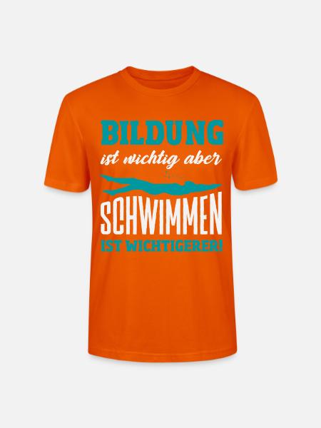Schwimmsport Schwimmer Spruch Geschenk - Stanley/Stella Unisex Bio-T-Shirt CRAFTER - Tieforange
