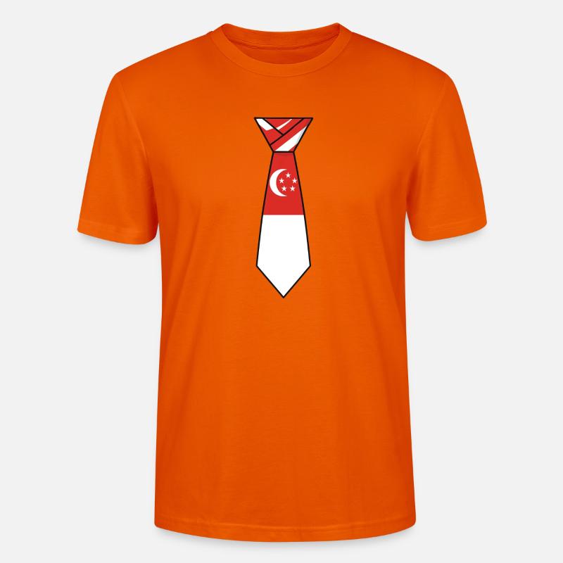 Cravate de Singapour – Conception du drapeau - T-shirt bio CRAFTER Stanley Stella Unisexe - orange profond