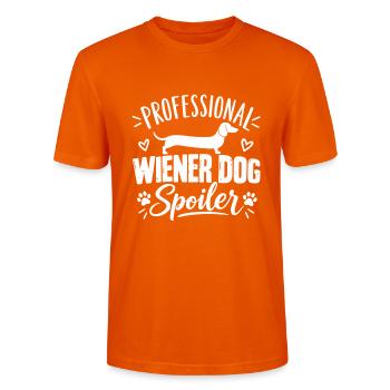 Dackel: Beruflicher Wursthund - Stanley/Stella Unisex Bio-T-Shirt CRAFTER - Tieforange - Vorne - Alina (178cm) & Michal (187cm)