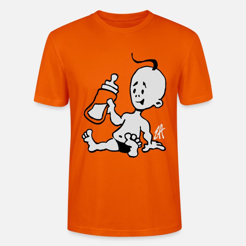 Baby mit einer Milchflasche - Stanley/Stella Unisex Bio-T-Shirt CRAFTER - Tieforange