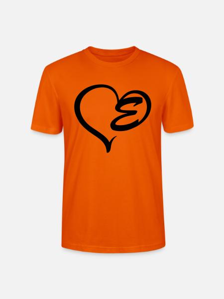 Herz Buchstabe E - Stanley/Stella Unisex Bio-T-Shirt CRAFTER - Tieforange