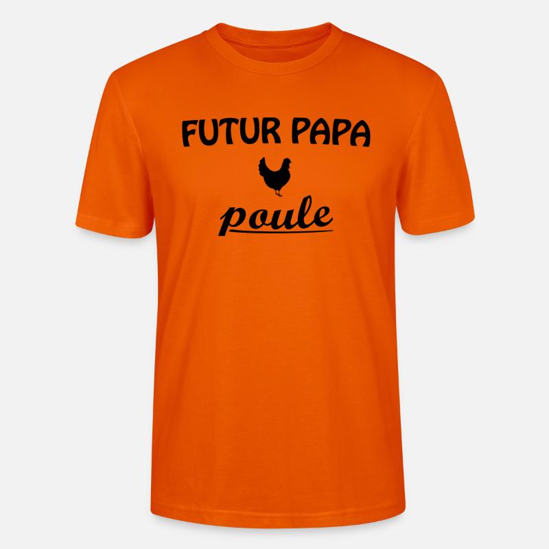 Futur Papa Poule - T-shirt bio CRAFTER Stanley Stella Unisexe - orange profond