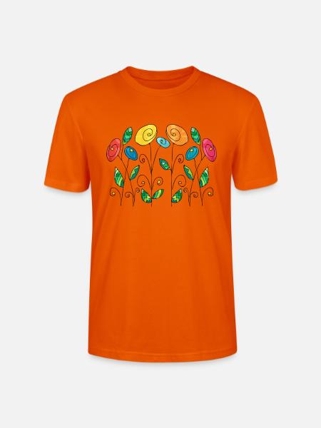 Blumen - Stanley/Stella Unisex Bio-T-Shirt CRAFTER - Tieforange