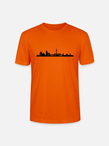 Dusseldorf Skyline - Stanley/Stella CRAFTER Unisex Organic T-Shirt - bright orange