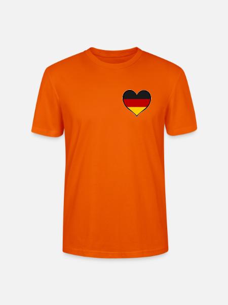 Deutschland Herz Flagge - Stanley/Stella Unisex Bio-T-Shirt CRAFTER - Tieforange