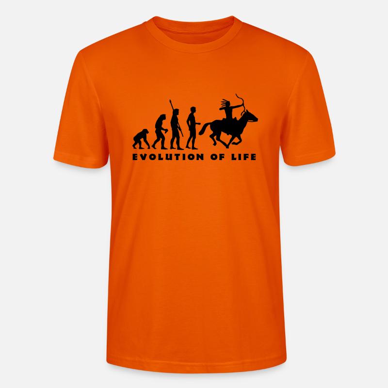 evolution_indianer_b - T-shirt bio CRAFTER Stanley Stella Unisexe - orange profond