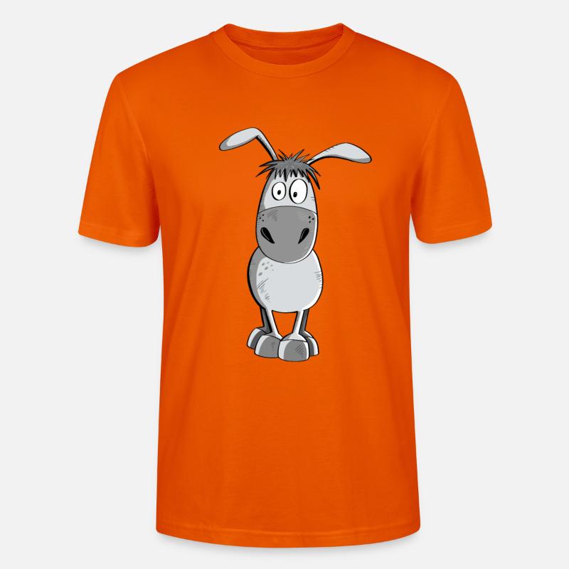Witziger Grauer Esel - Tiere - Comic - Stanley/Stella Unisex Bio-T-Shirt CRAFTER - Tieforange