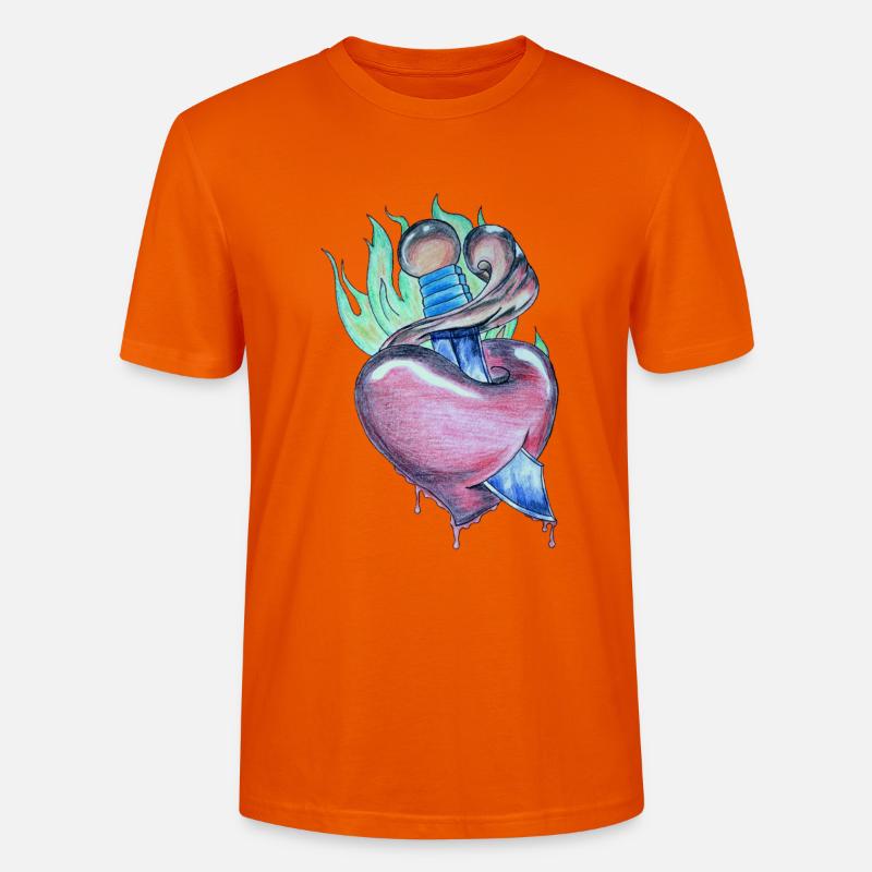 Loderndes Herz - Stanley/Stella Unisex Bio-T-Shirt CRAFTER - Tieforange