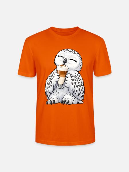 Schneeeule mit Latte Macchiato - Stanley/Stella Unisex Bio-T-Shirt CRAFTER - Tieforange