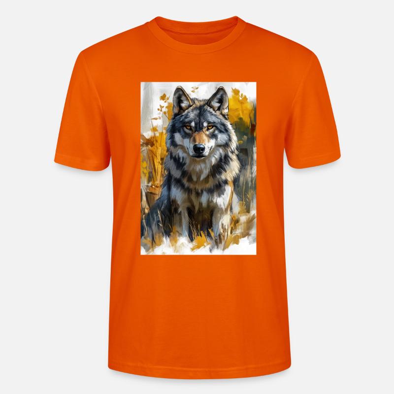 Illustration eines Wolfes - Stanley/Stella Unisex Bio-T-Shirt CRAFTER - Tieforange