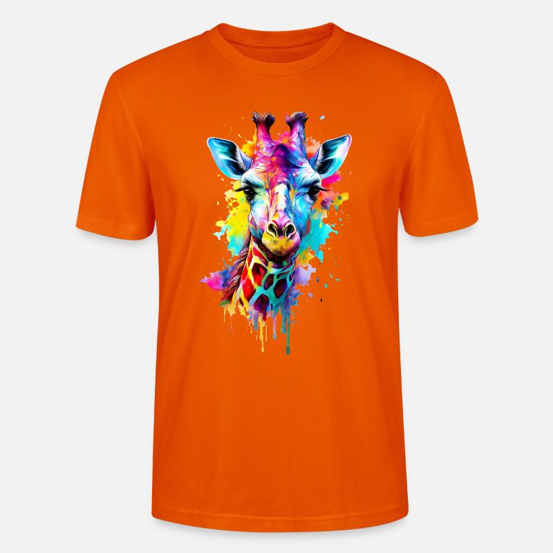 Bemalte Giraffe - Stanley/Stella Unisex Bio-T-Shirt CRAFTER - Tieforange