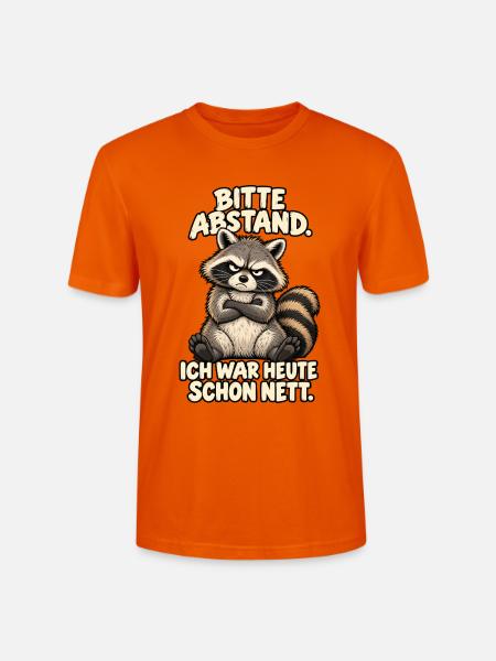 Waschbär Bitte Abstand - Stanley/Stella Unisex Bio-T-Shirt CRAFTER - Tieforange