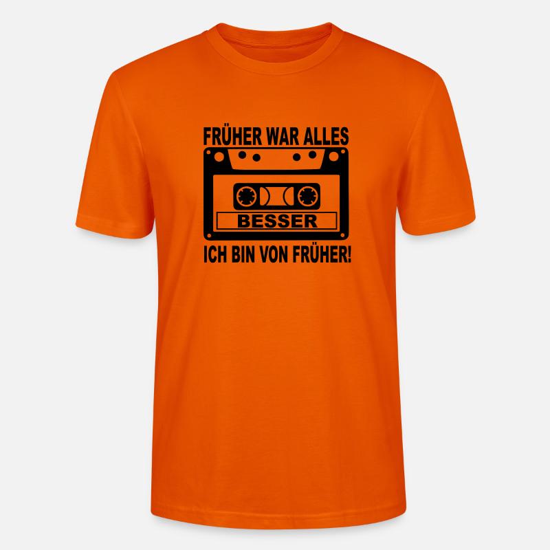 früher war alles besser - Stanley/Stella Unisex Bio-T-Shirt CRAFTER - Tieforange