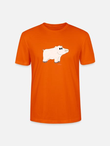 Schwein / Pig - Stanley/Stella Unisex Bio-T-Shirt CRAFTER - Tieforange