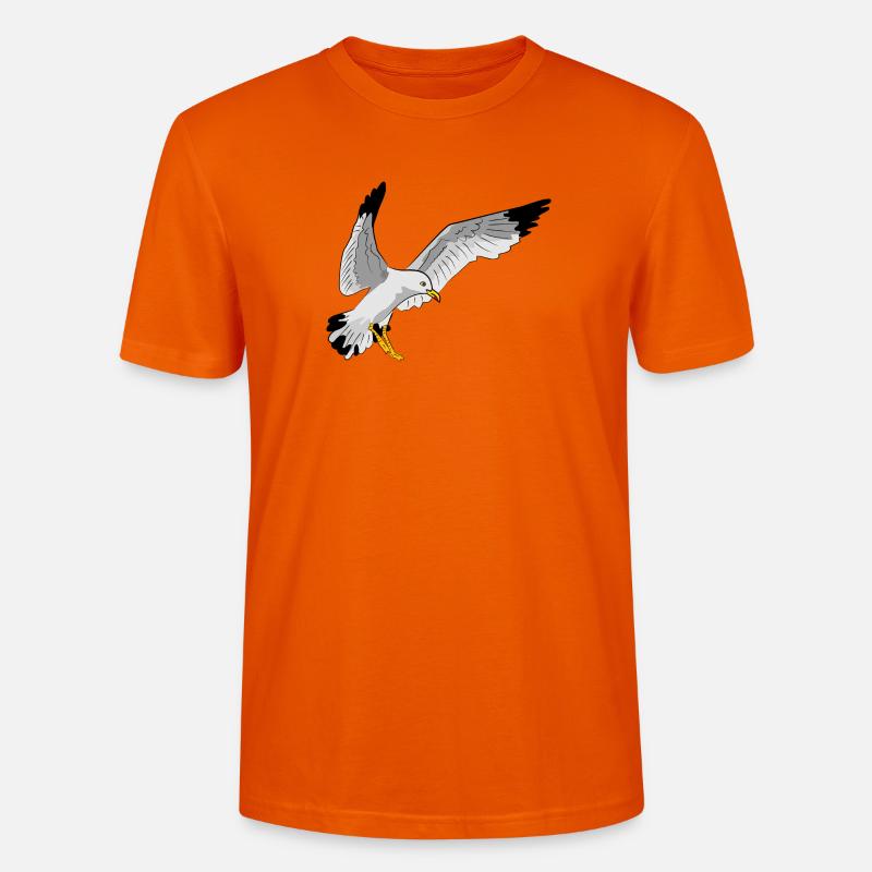 Stilvolle Seevogel Silhouette einer Möwe - Stanley/Stella Unisex Bio-T-Shirt CRAFTER - Tieforange