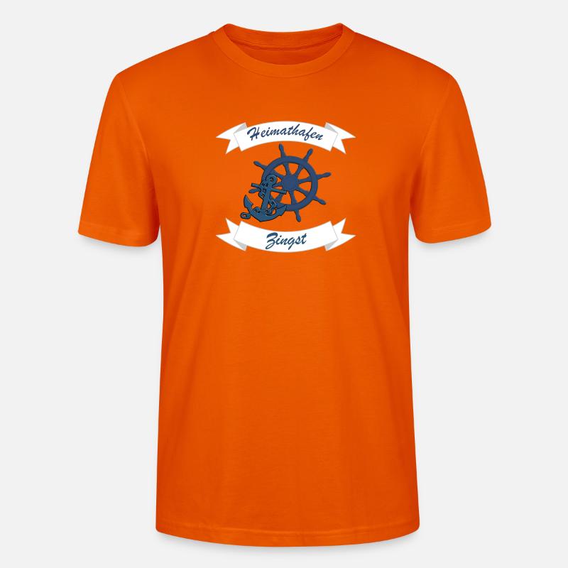 Heimathafen Zingst - Ostsee Darss Geschenk - Stanley/Stella Unisex Bio-T-Shirt CRAFTER - Tieforange