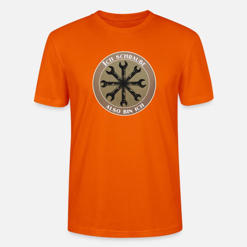 Ich schraube, also bin ich! - Stanley/Stella Unisex Bio-T-Shirt CRAFTER - Tieforange