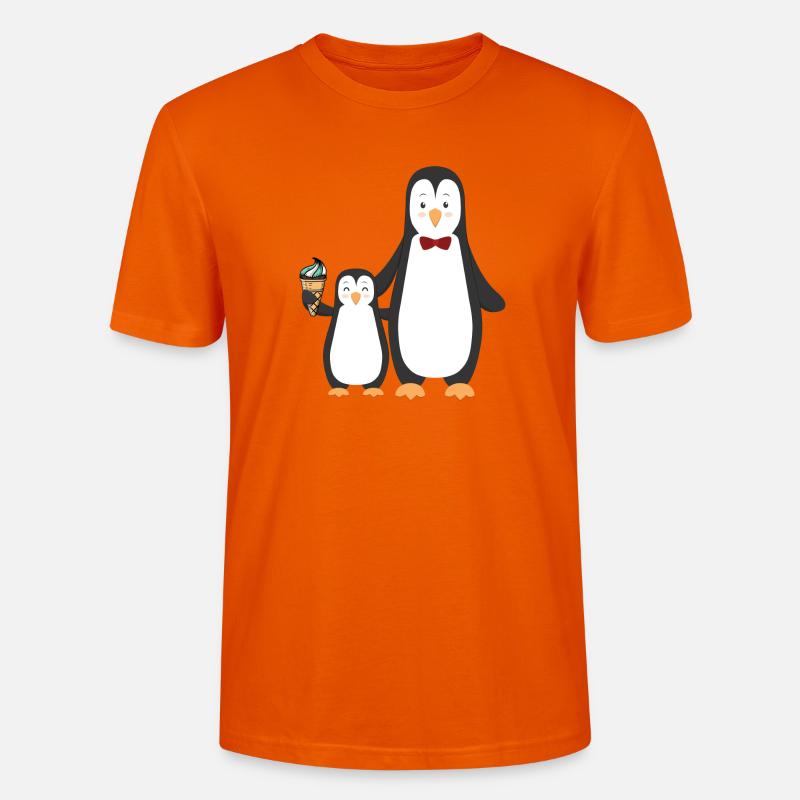 Pinguin Pinguine mit Eis - Stanley/Stella Unisex Bio-T-Shirt CRAFTER - Tieforange