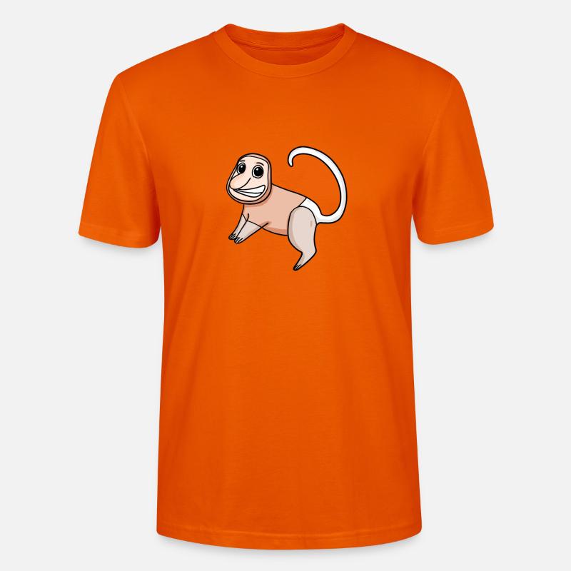 Proboscis Monkey Monkey Monkey - Stanley/Stella CRAFTER Unisex Organic T-Shirt - bright orange