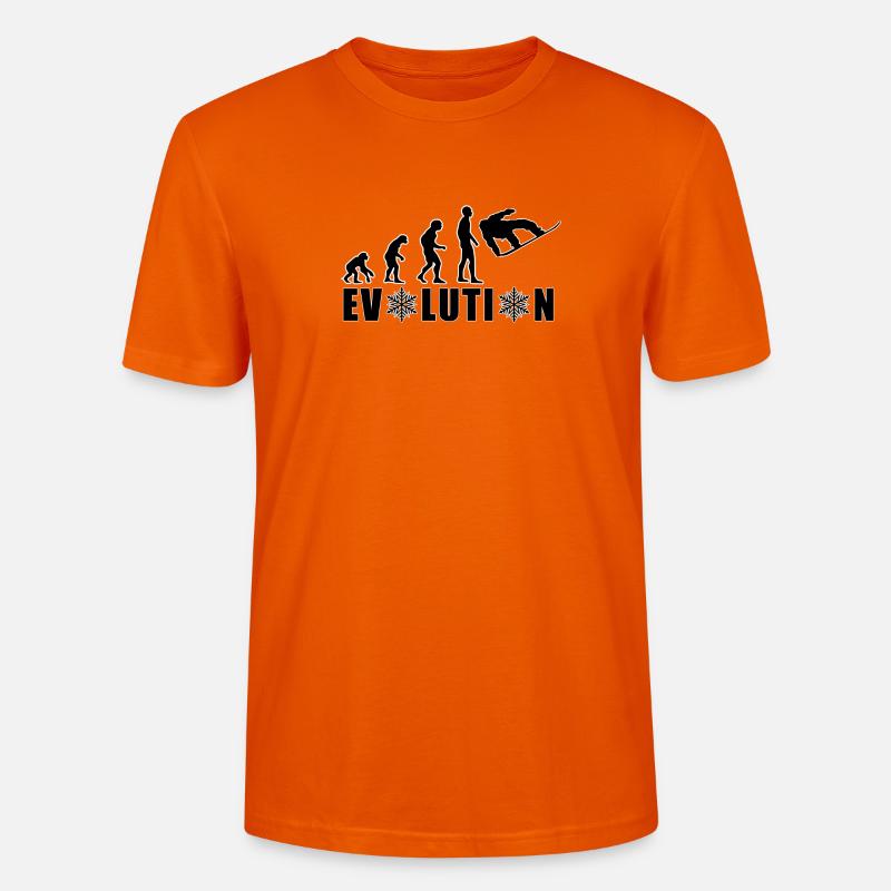 EVOLUTION SNOWBOARD Schnee Winter Geschenk - Stanley/Stella Unisex Bio-T-Shirt CRAFTER - Tieforange