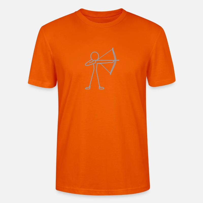 Strichmännchen Bogen Bogenschießen Bogenschütze - Stanley/Stella Unisex Bio-T-Shirt CRAFTER - Tieforange